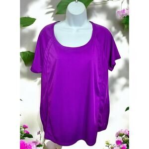 Women's Exertek Purple Athletic Top Sz XL Short Sleeve Sports Short Sleeve Tee